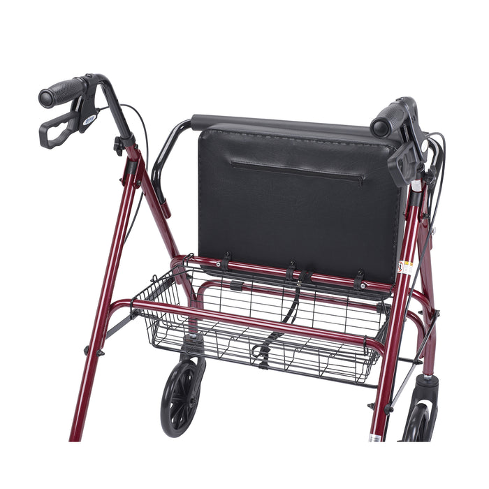 Go-Lite Bariatric Rollator, Red, Basket Detail