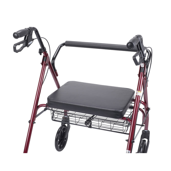 Go-Lite Bariatric Rollator, Red, Padded Seat Detail