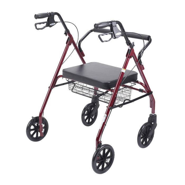 Go-Lite Bariatric Rollator, Red, Rear View