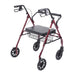 Go-Lite Bariatric Rollator, Red, Rear View