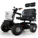 Green Transporter Cheetah Ninja all-terrain mobility scooter front left angle view
