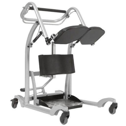 Handicare QuickMove silver transfer platform angled view