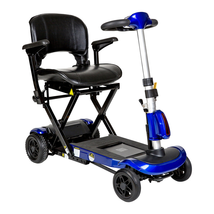 Drive Medical ZooMe Auto-Flex Folding Travel Scooter, Blue — View 1