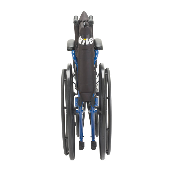 Blue Streak Wheelchair with Flip Back Desk Arms, Elevating Leg Rests, 16" Seat