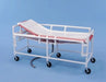 Healthline Adjustable Back Shower Gurney with reclining headrest, safety rails and drain pan