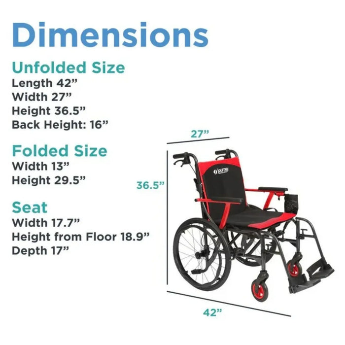 Journey So Lite C2 wheelchair dimensions and folded size