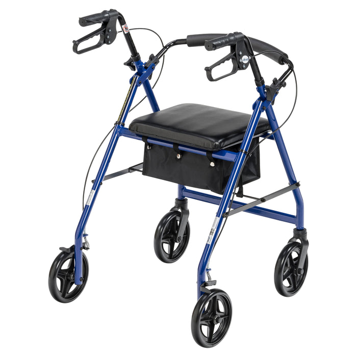Walker with Wheels and Seat, Blue, Backrest Detail