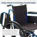 Blue Streak Wheelchair with Flip Back Desk Arms, Elevating Leg Rests, 20" Seat