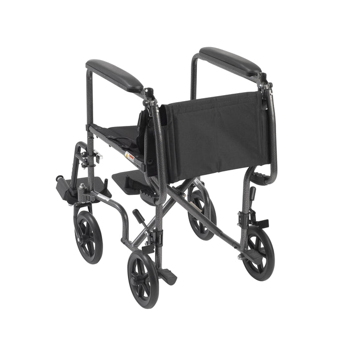 Lightweight Folding Transport Chair, 17 Inch Seat, Folded
