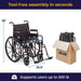 Lightweight Folding Wheelchair, Red, Dimensions View