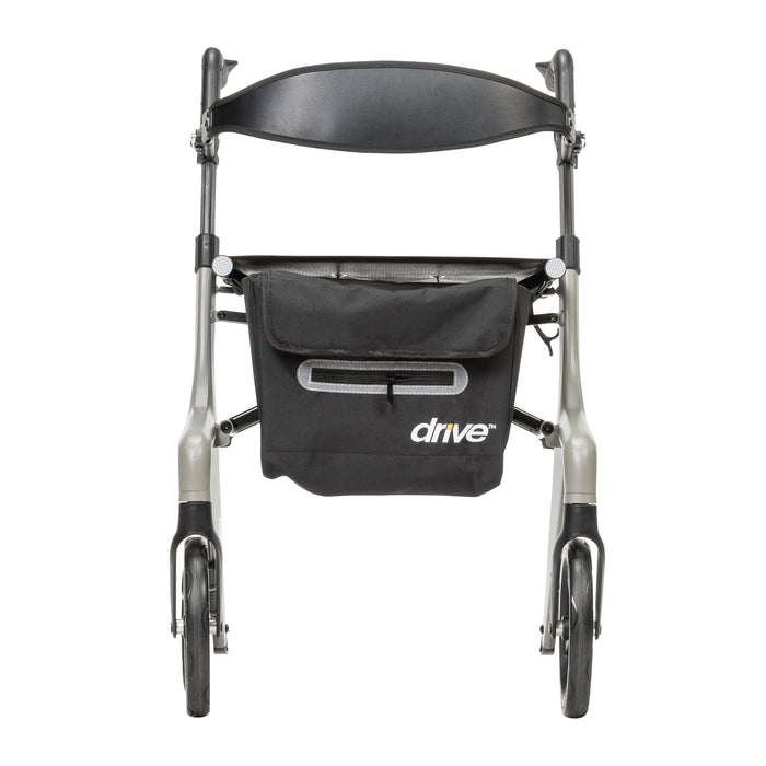 Lightweight Rollator With Seat, Grey, Padded Seat and  Backrest Detail
