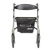 Lightweight Rollator With Seat, Grey, Padded Seat and  Backrest Detail
