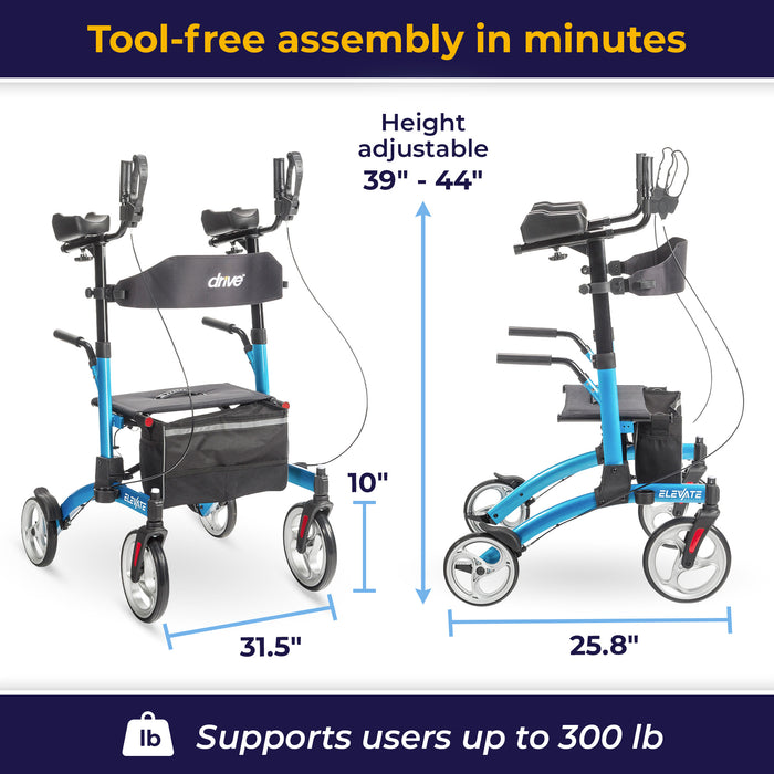 Elevate Upright Walker, Blue