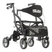 MD by Drive Fusion 2 in 1 Rollator/Transport Chair, Black, Front View