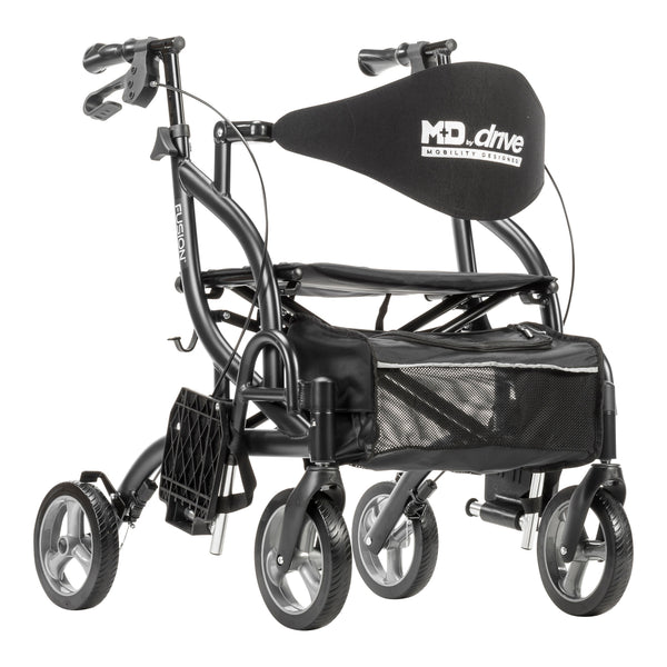 MD by Drive Fusion 2 in 1 Rollator/Transport Chair | Drive Medical