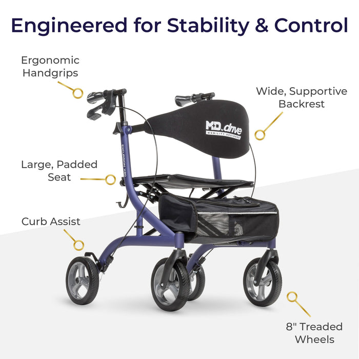 MD by Drive Rollator, Lavender, Features