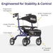 MD by Drive Rollator, Lavender, Features