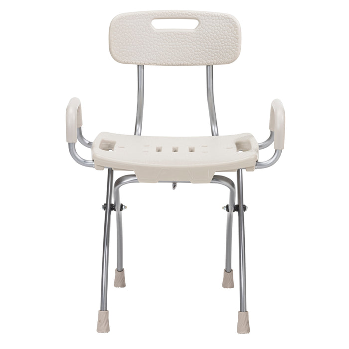 MD by Drive X-Fold shower chair, stone, front view