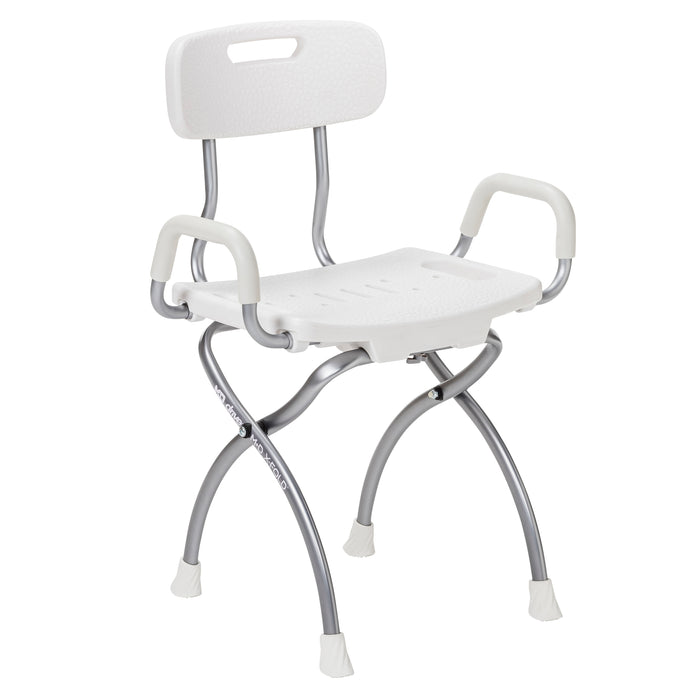 pearl-front-angle.jpg	MD by Drive X-Fold shower chair, pearl, front angle