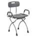 MD by Drive X-Fold shower chair, storm gray, front angle