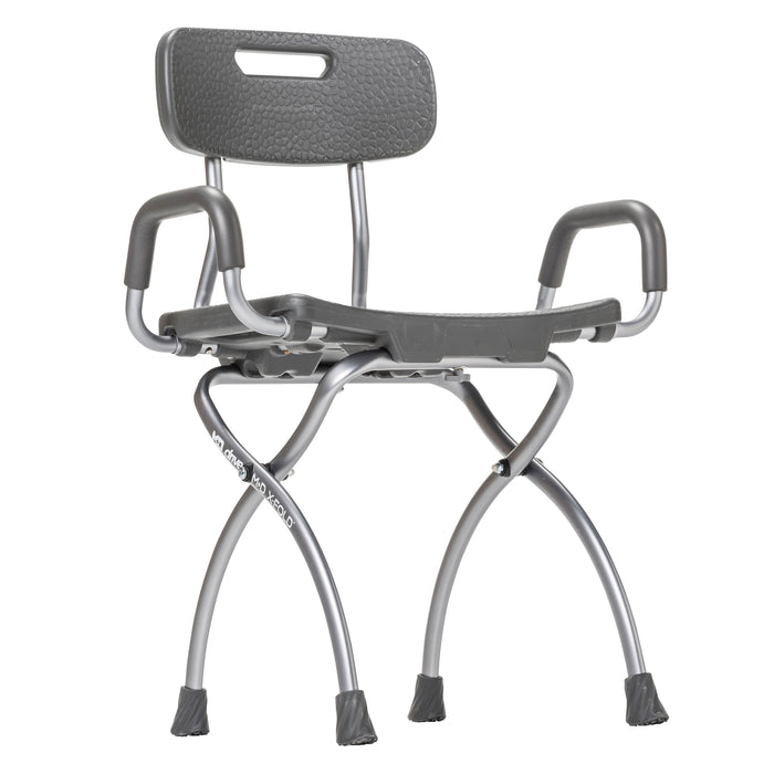 MD by Drive X-Fold shower chair, storm gray