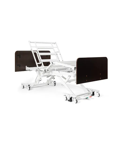 Metallic rolling pin with black handles on a white background Medacure DLX600-CLS Bariatric Full-Electric Bed
