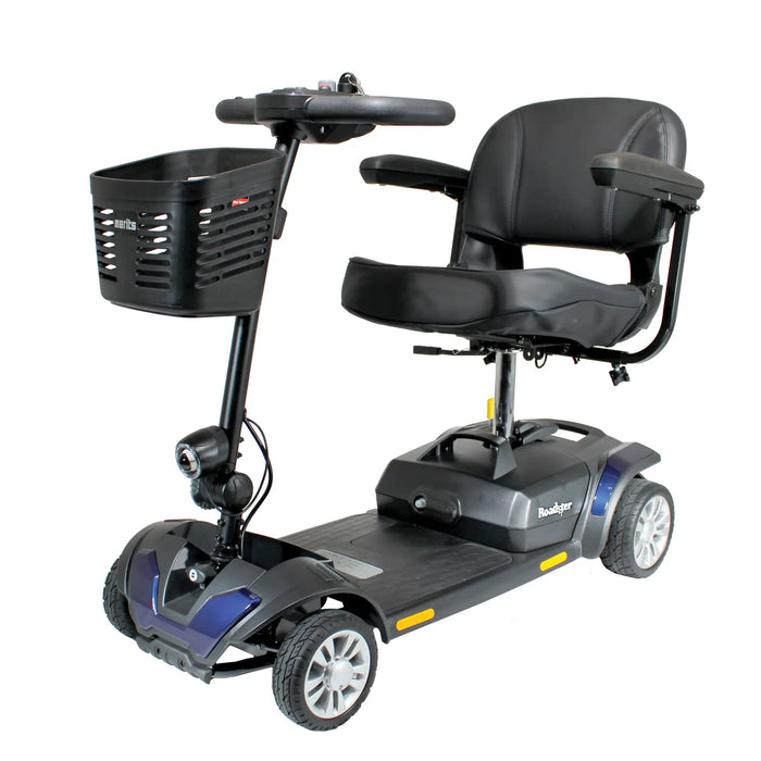 Merits Roadster S4 4-wheel mobility scooter, blue, front angle