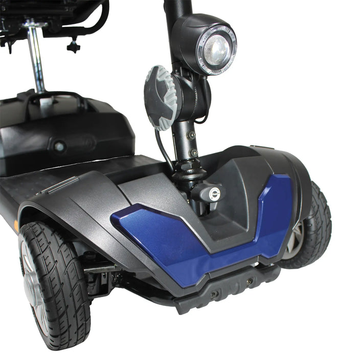 Merits Roadster S4 mobility scooter front headlight close-up