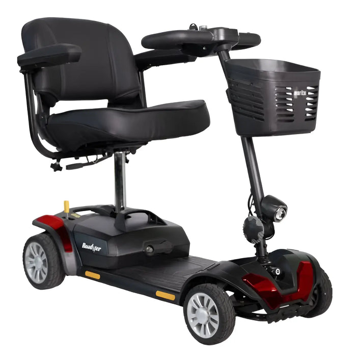 Merits Roadster S4 portable mobility scooter, red, front angle