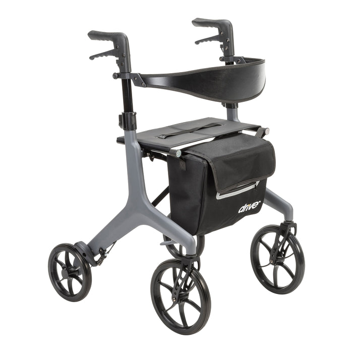 Drive Medical AeroCarbon Rollator, Gray, Side View