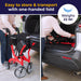 Nitro Duet Dual Function Transport Wheelchair and Rollator Rolling Walker, Red