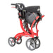 Nitro Duet Dual Function Transport Wheelchair and Rollator Rolling Walker, Red