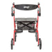 Nitro Duet Dual Function Transport Wheelchair and Rollator Rolling Walker, Red
