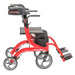 Nitro Duet Dual Function Transport Wheelchair and Rollator Rolling Walker, Red