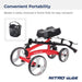 Nitro Glide Knee Walker Knee Scooter Crutch Alternative, Red