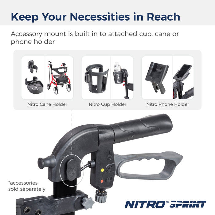 Nitro Sprint Rollator, accessories
