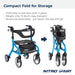 Nitro Sprint Rollator, Blue, folding features