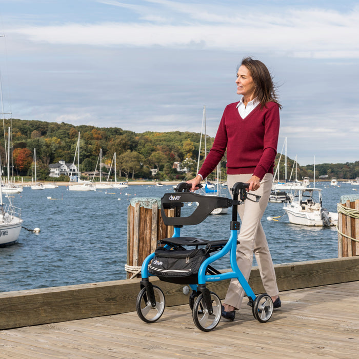 Nitro Sprint Rollator, Blue, Rear Wheel and Curb Assist