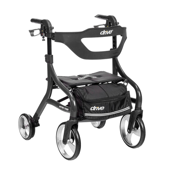 Nitro Sprint Rollator Hemi Height, Black, Front View