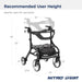 Nitro Sprint Rollator Hemi Height, Black, Handle Height Adjustment