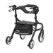 Nitro Sprint Rollator Hemi Height, Black, Rear View with the storage bag at the back of the seat
