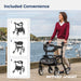 Nitro Sprint Rollator Hemi Height, Black, Storage Bag Attached in 3 positions