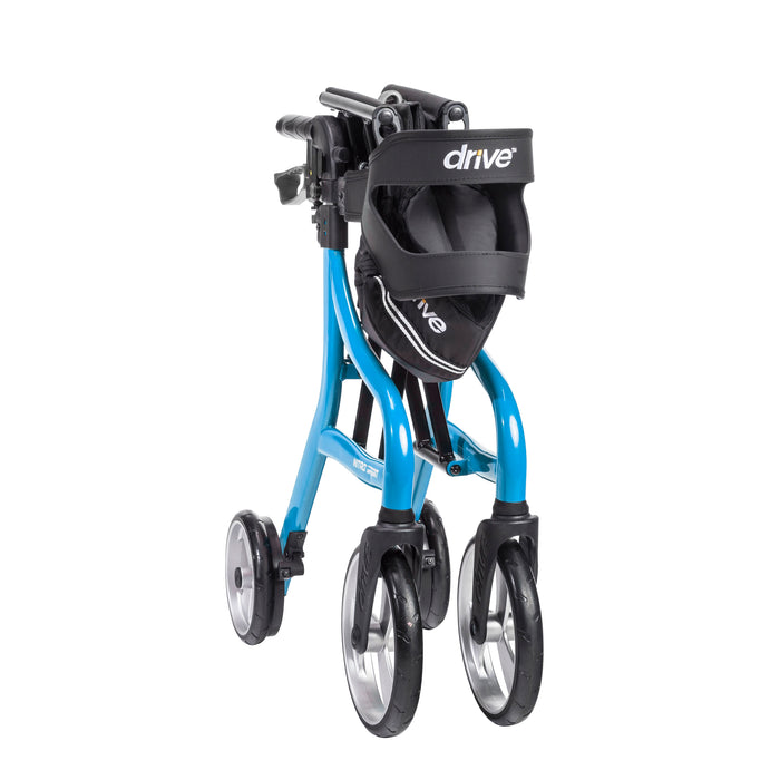 Nitro Sprint Rollator Hemi Height, Blue, Folded for Storage