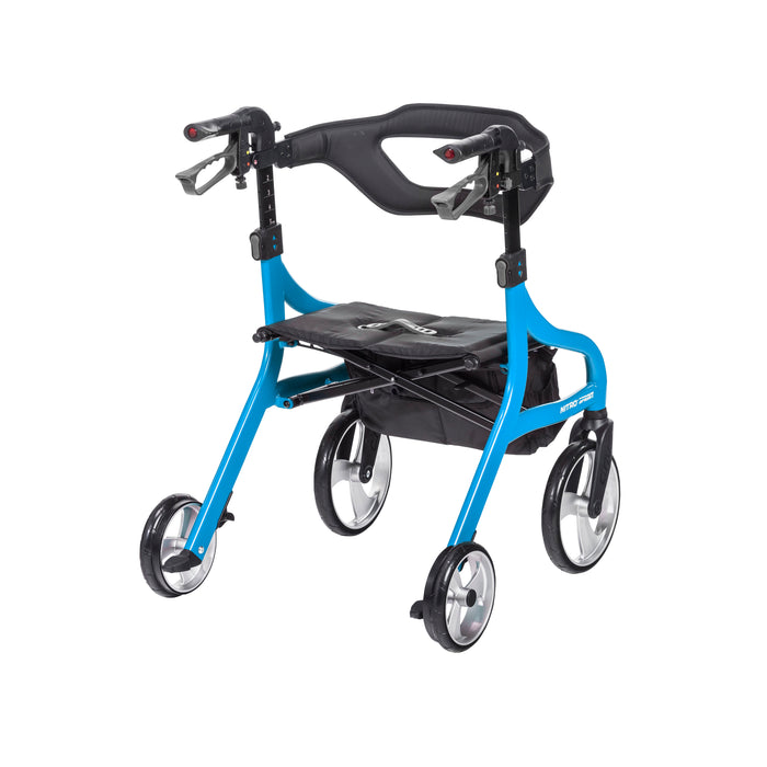 Nitro Sprint Rollator Hemi Height, Blue, Rear View