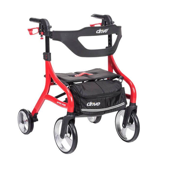 Nitro Sprint Rollator Hemi Height, Red, Front View