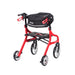 Nitro Sprint Rollator Hemi Height, Red, Rear View with the storage bag ath the handle bars