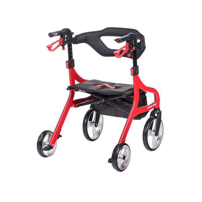 Nitro Sprint Rollator Hemi Height, Red, Rear View