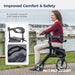 Nitro Sprint Rollator Hemi Height, Red, Side View with a woman sitting on it