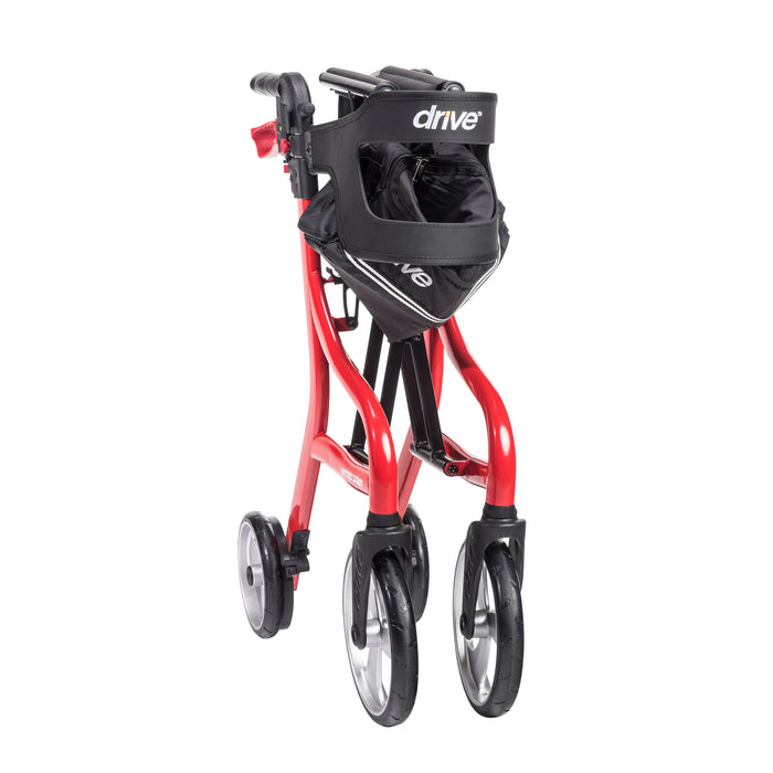 Nitro Sprint Rollator Rolling Walker, Red folded view