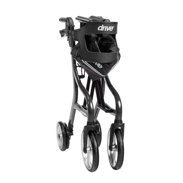 Nitro Sprint Rollator Rolling Walker, Tall, Black folded front view